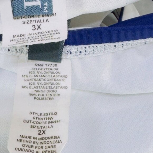 VM Women's Swimsuit Blue White Stripe 2 piece Plus Size 3X - Picture 7 of 9